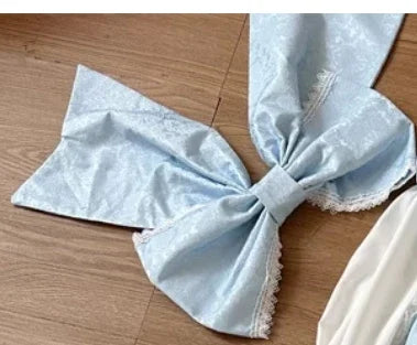 Super Fairy Lolita Dress Set New Spring and Autumn Sweet Girl Women's Flower Lace Bow Shirt Princess Jsk Suspender Dress