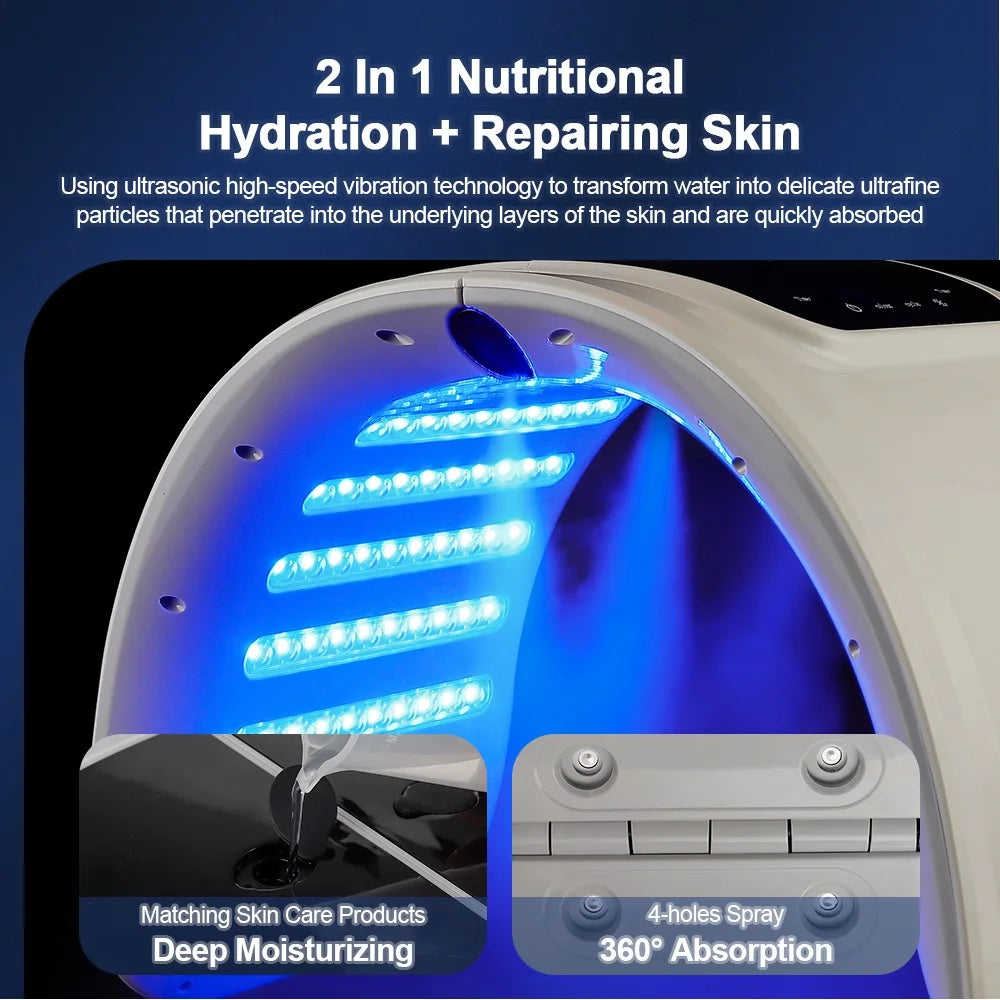 Photon LED Face Mask 7 Colors Nano Spray Beauty Machine Deep Moisturize Skin Care Home Use LED Beauty Mask
