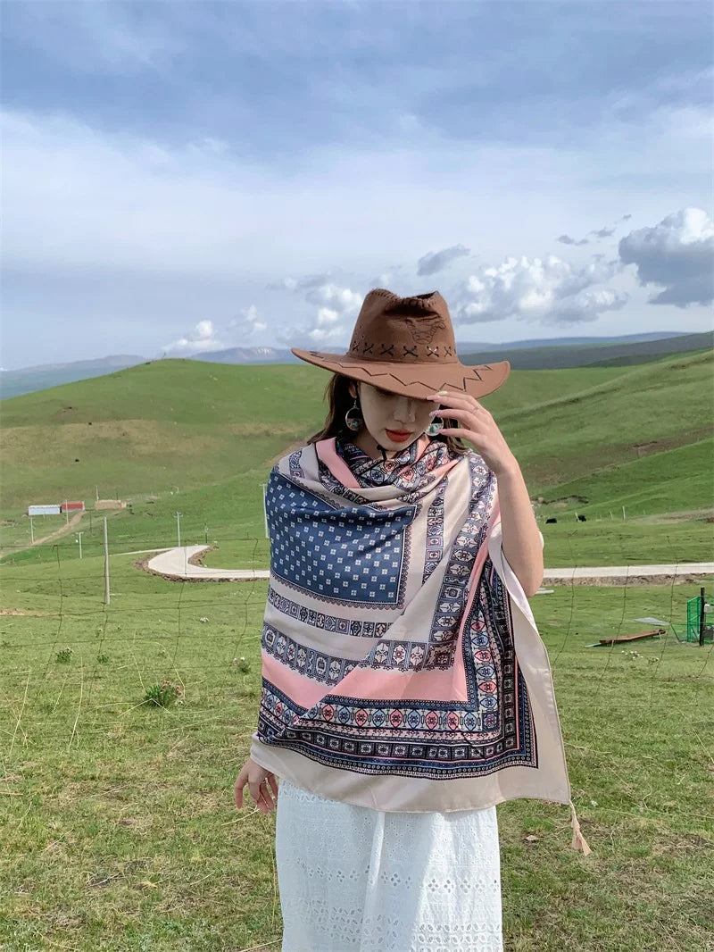Travel Beach Sunscreen Scarves for Women Bikini Large Sarong Wrap Scarf Brazilian Swimsuit Bathing Cover-ups 17 Styles 90x180cm