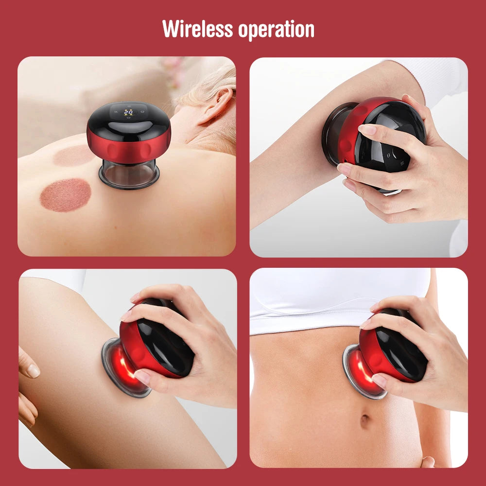 Smart Vacuum Suction Cup Cupping Therapy Massage Jars Anti-Cellulite Massager Body Cups Rechargeable Fat Burning Slimming Device