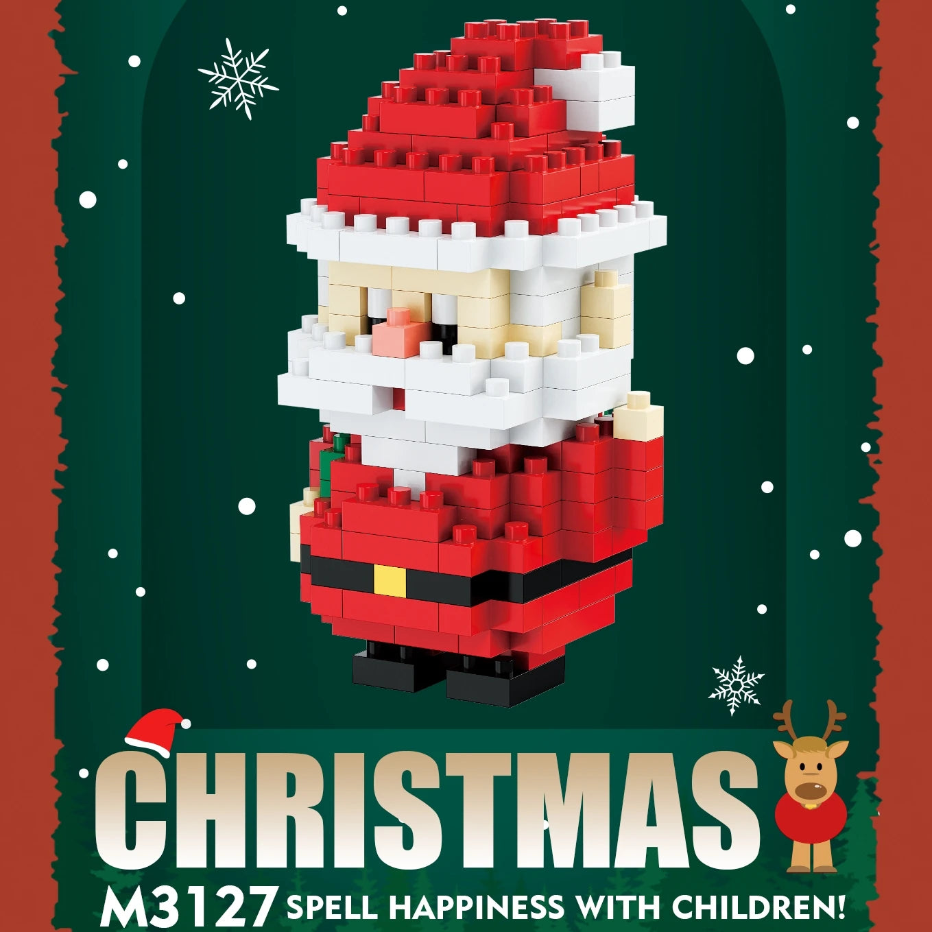 Children Mini Christmas Gift Micro Building Blocks Creative 3D Santa Claus Snowman Tree Decor Holiday Toy Set For Kids