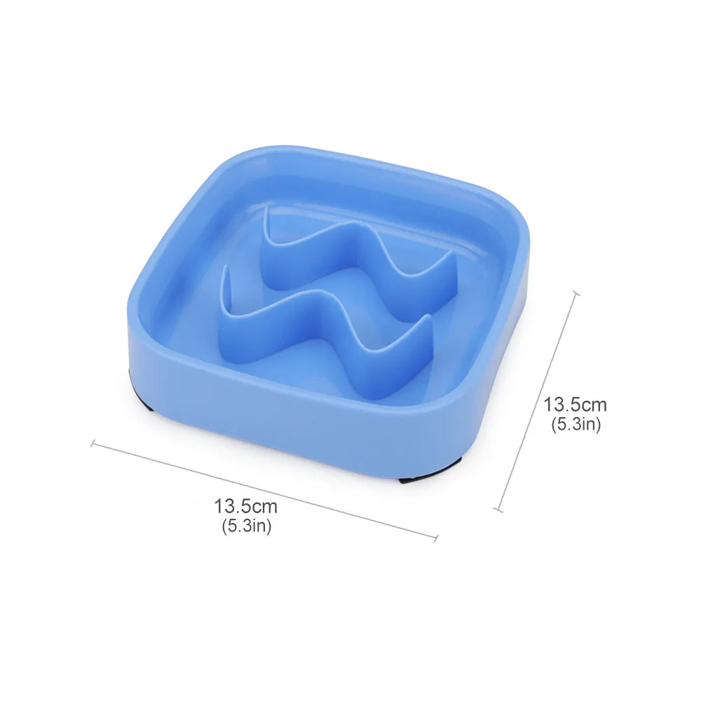 Small Dog Slow Food Bowl Anti Choking Cat Pet Bowl Puppy Feeder Supplies Square/Round