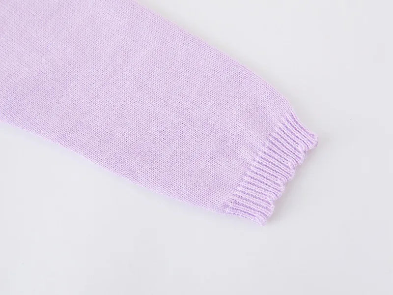 2-14 years old Purple girls Cardigan Thin Spring Children's knit sweater 3 4 6 8 10 12 14 year old children's clothing