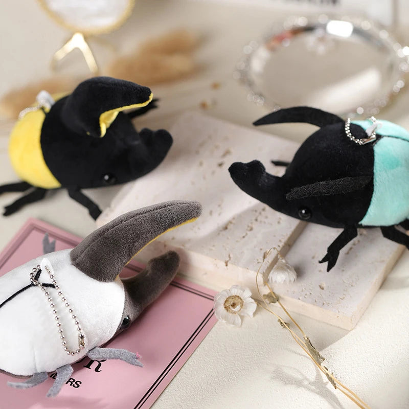 1PC Cute Cartoon Insect Beetle Doll Plush Doll Keychain Insect Bag Pendant Send Friends Birthday Christmas Gift