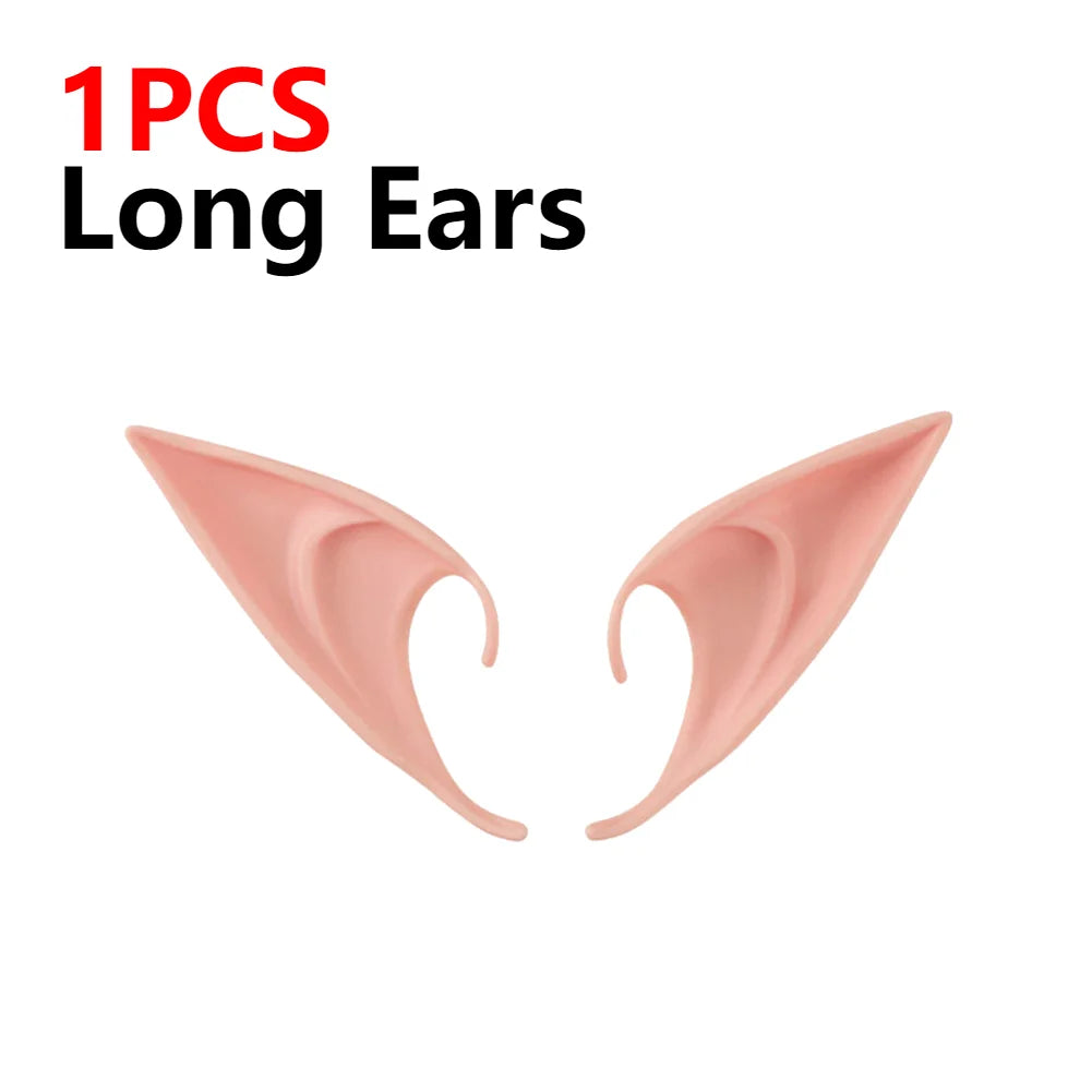 10-1Pair Halloween Angel Elf Ears Fairy Cosplay Latex Ears Halloween Decoration Monster Ears Vampire Cosplay Costume Accessories