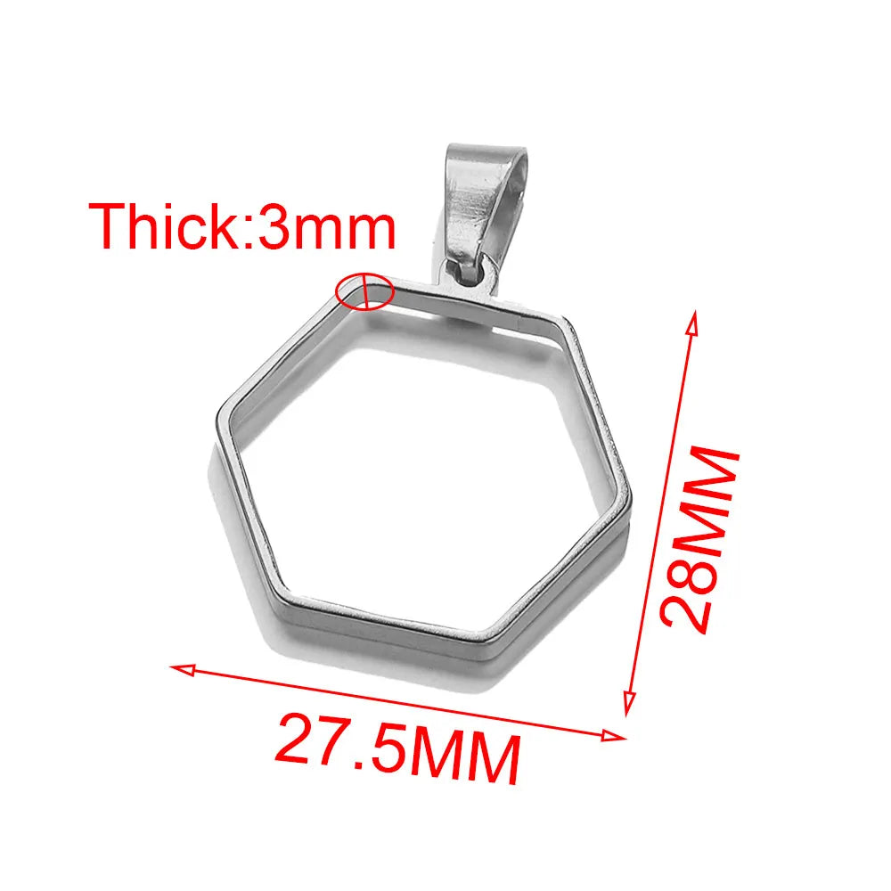 5pcs Stainless Steel Heart Square Silicone Mold Charm Frame Bezel Pendant Base Diy UV Resin Cameo Blanks Earrings Jewelry Making