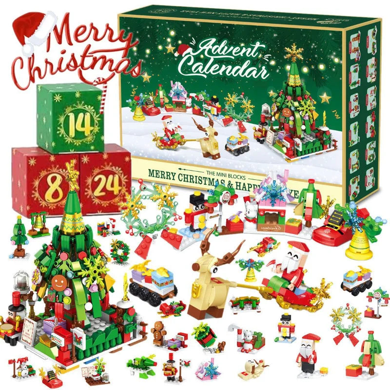 Christmas Advent Calendar Gift Box DIY Christmas Train Tree for Kids 24Days Countdown Calendar Box Surprise Party Christmas Gift