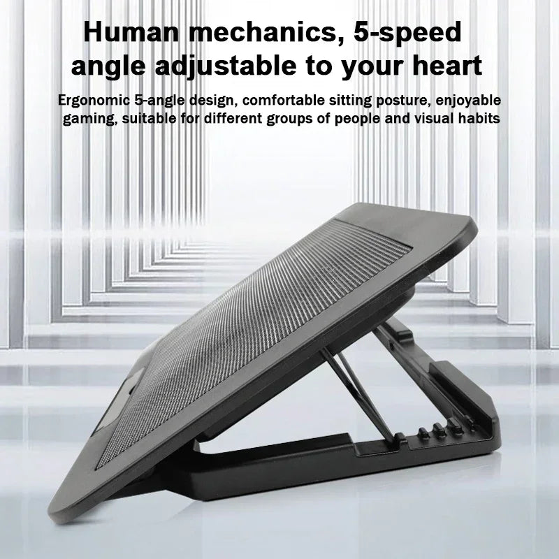 7 Height Adjustable Air-cooled Cool Wind Gaming Laptop Cooler Large Size for 12-17'' Tablet Notebook Cooling Pad 1200 RPM 2 Fans