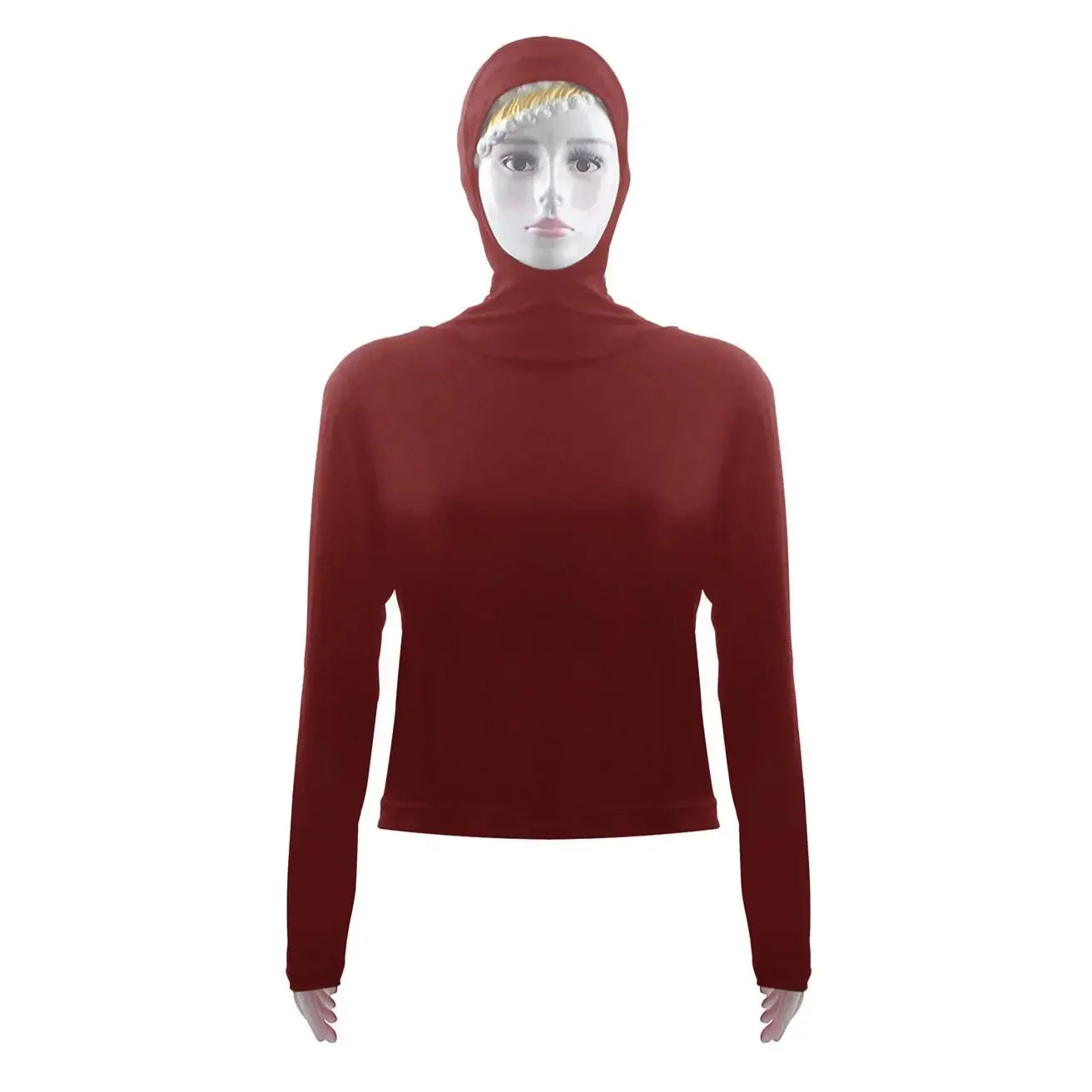 Summer Women Long Sleeve Hooded Top Shirt Sun Protection Tops Tee Stretch Swim Plain Hooded Pullover Tops Sunscreen Swim Wear