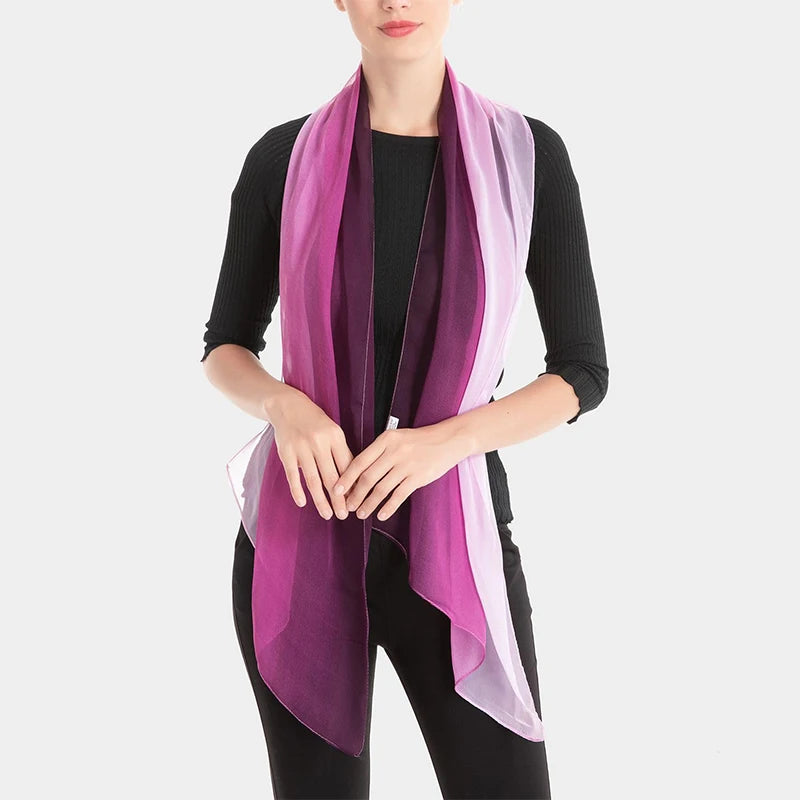 50*160CM Fashion Women Chiffon Gradient Scarf Shawl Luxury Elegant Lady Versatile Sun Protection Decorate Scarves Headscarf