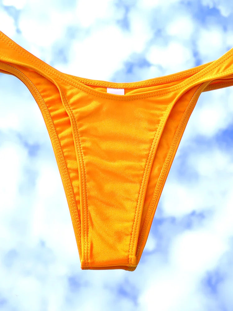 Miyouj Solid Color Bikinis Bandage Swimwear Women's Bathwear Sexy Bikini Set High Cut Bathsuit Thong Biquini Sexy Two Piece Suit