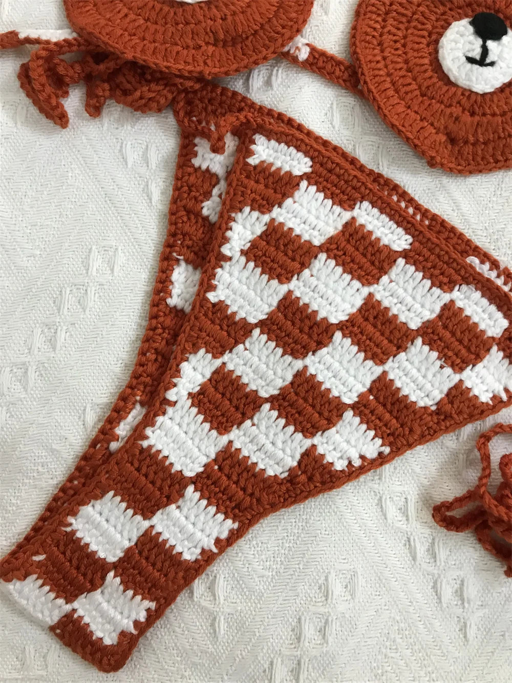 Lady's Custom Crochet Bikini Set 2 Pieces Bathing Suit Sexy Micro Bikinis Handmade Swimsuit Thong Swimwear Women Outfits