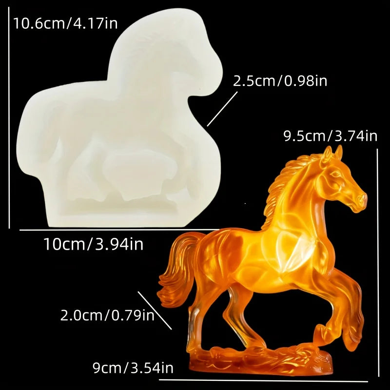 DIY Running horse candle silicone mold Running horse resin silicone mold Run horse concrete cement gypsum molds Christmas gift