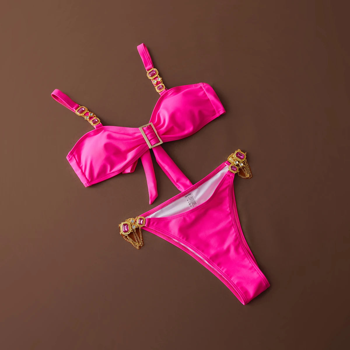 2023 Sexy Brazilian Bikini Set High Waist Golden Printed Women Swimwear Push Up Bikinis Swimsuit Female Biquini Bathing Suit