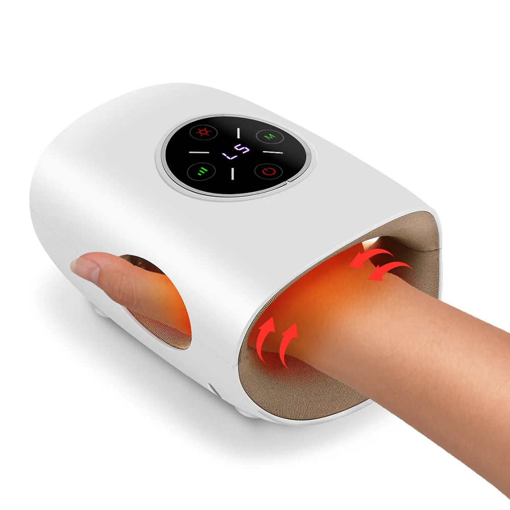 Electric Hand Massager with Air Compression Heat Cordless Palm Finger Massage Machine for Arthritis Finger Numbness Pain Relieve