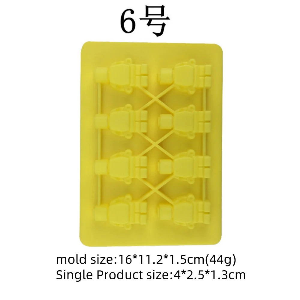 DIY Robot Silicone Candle Mold Creative Concrete Gypsum Chocolate Baking Mold Home Decoration Christmas Gift Craft Supplies