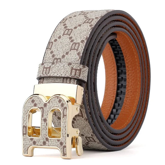 High Quality 3.4cm Leather Business Men Belt Luxury Brand Designer famous  work Belts for men Jeans Strap Male Buckle belt