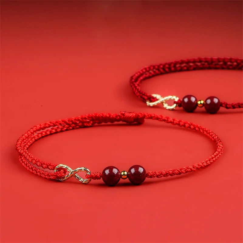 Infinite Lucky Red Rope Beaded Bracelet For Women Men Bring Good Luck Couples Bracelet Set Charm Party Jewelry Gift
