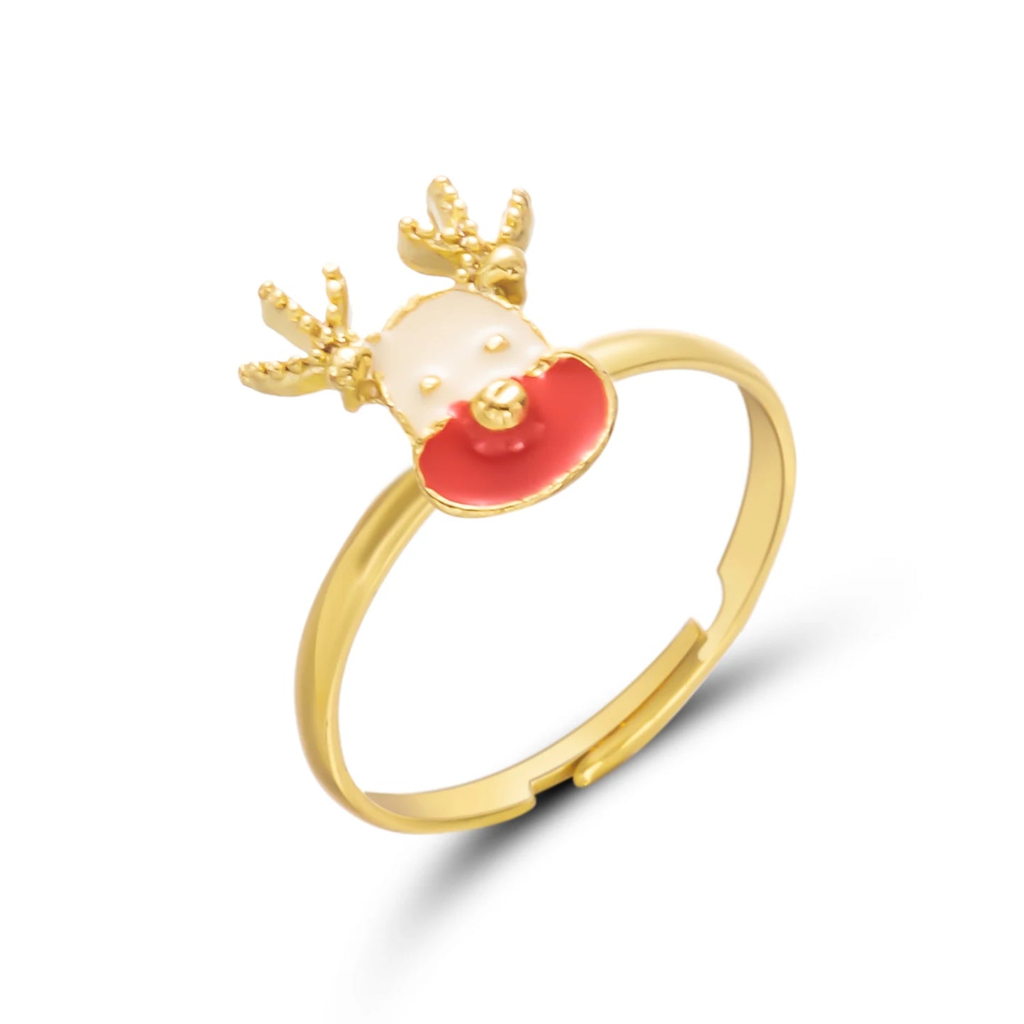 Christmas Tree Zircon Christmas Opening Ring For Women Dripping Oil Santa Cartoon Ring Elk Snowman Xmas Party Jewelry Friend