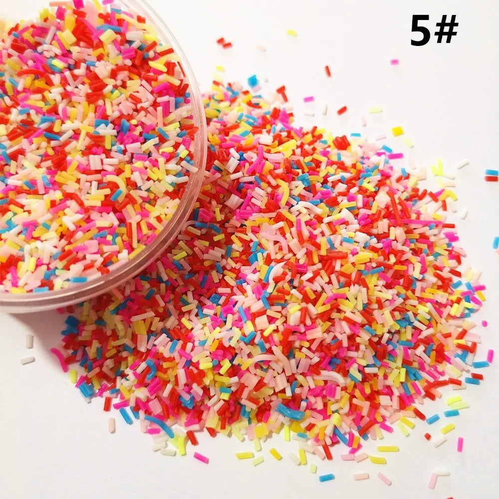 100g DIY Polymer Clay Fake Candy Sweets Sugar Sprinkle Decorations for Fake Cake Dessert Simulation Food Dollhouse Gifts