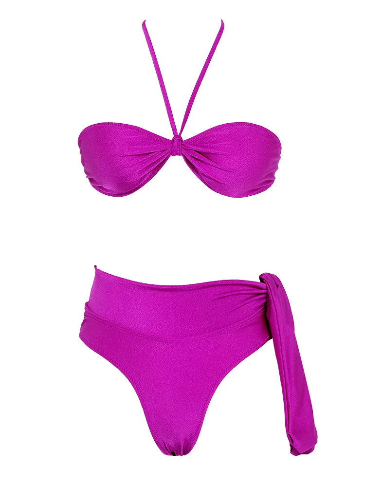 Sexy Patchwork Bikinis 2025 Swimsuit Women's Swimwear Triangle Bathing Suit Bandage Beachwear Thongs Bikini Sets Female Biquinis