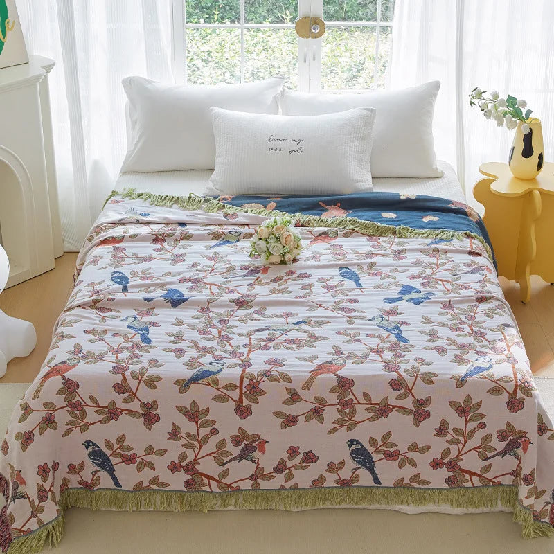 New Cotton Blanket And Bedspreads Multilayer Gauze Sofa Towel Summer Cooling Quilt Nap Air Conditioning Blanket Household Sheet