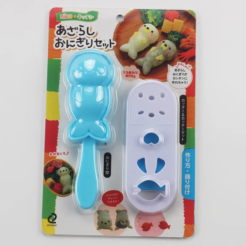 1 Set Lovely  Smile Cat Sushi Rice Mold Decor Cutter Sandwich Creative DIY Tool Rice Ball Christmas Tree Halloween Pumpkin Molds