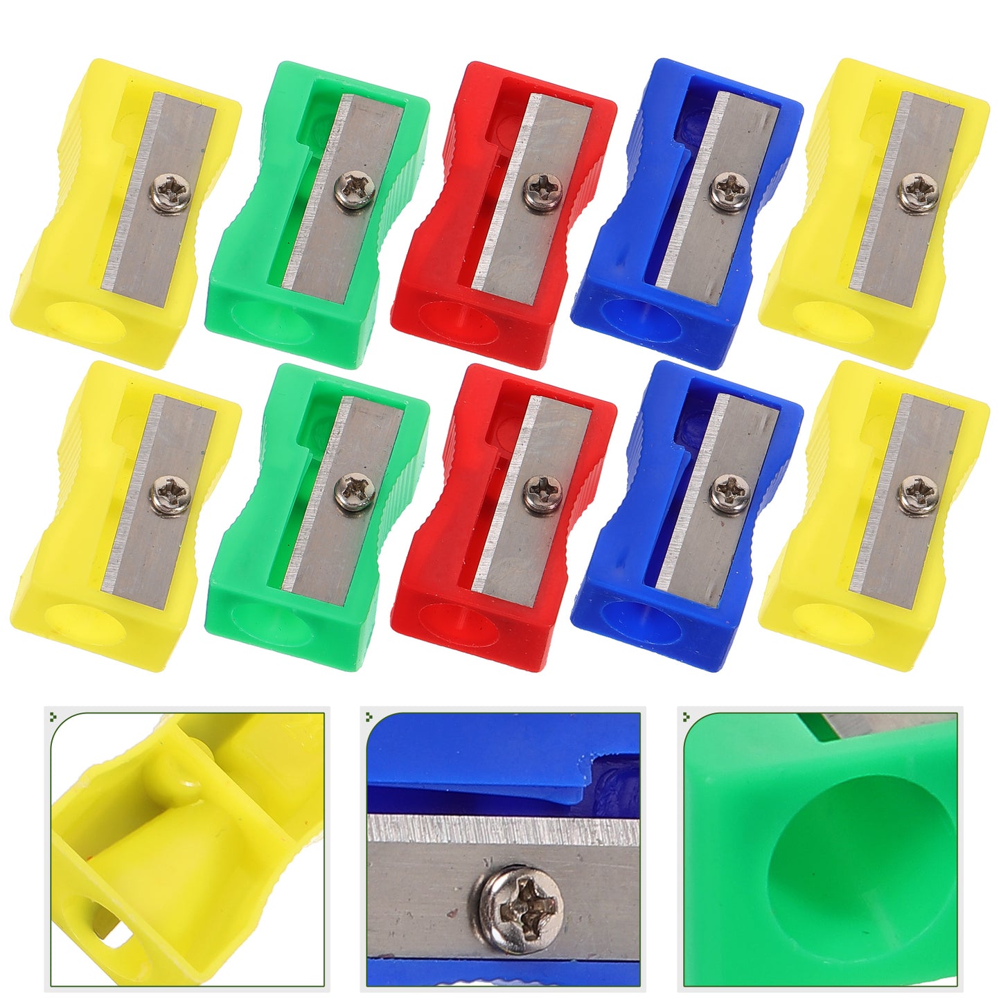 30PCS Mini Plastic Pencil Sharpener Candy Color Standard Pencil Cutting Machine School Office Supplies Stationery (Mixed Colors)